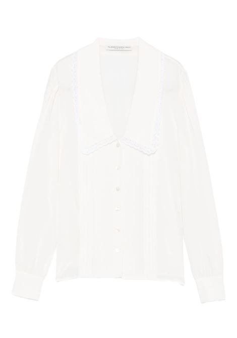 White lace-trimmed collared blouse Alessandra Rich - women ALESSANDRA RICH | FABX4094F30570822
